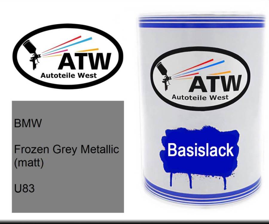 BMW, Frozen Grey Metallic (matt), U83: 500ml Lackdose, von ATW Autoteile West.